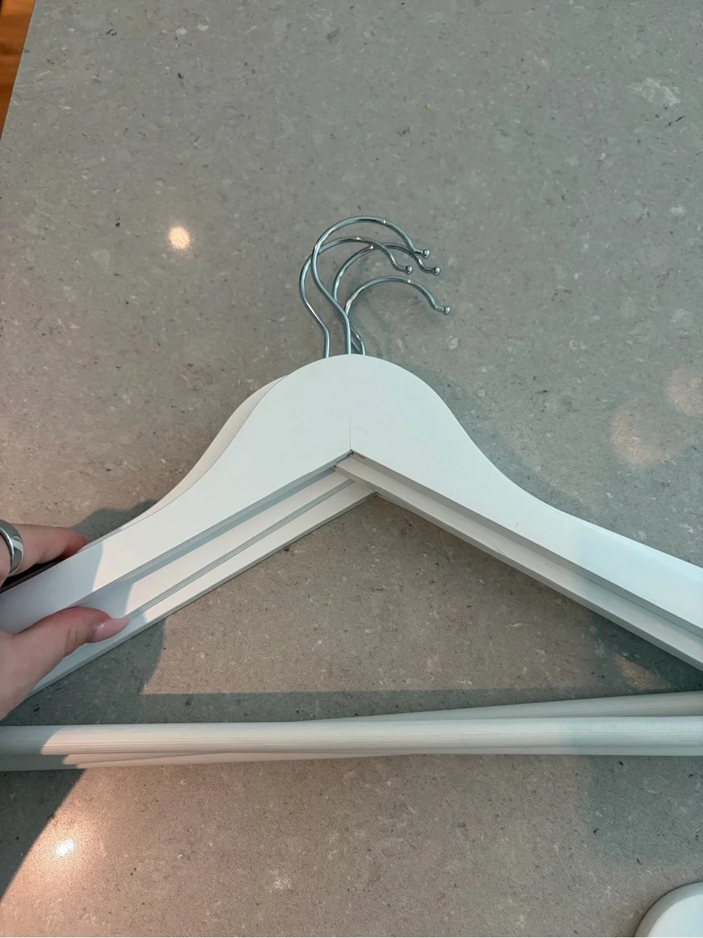 Pottery Barn White Wooden Clothing Hangers - Set of 5